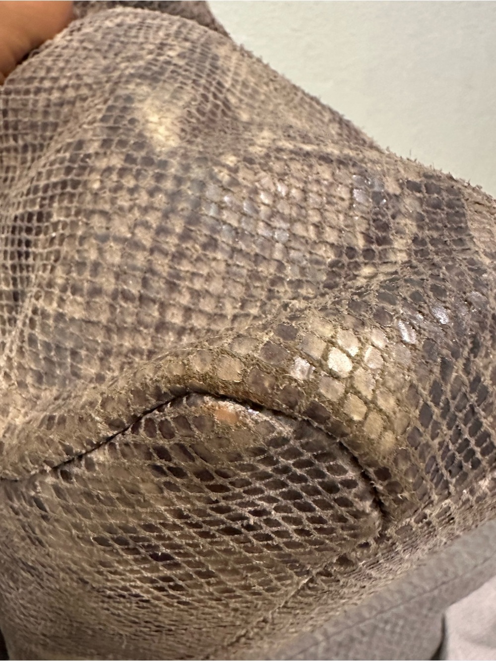 Coach Campbell Snakeskin Embossed Leather Larger Satchel with Top Handles - Picture 14 of 16
